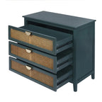 Gabinete de almacenamiento de ratán de 3 cajones rojo/verde/gris/azul – 1 persona