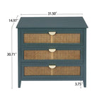 Gabinete de almacenamiento de ratán de 3 cajones rojo/verde/gris/azul – 1 persona