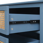 Gabinete de almacenamiento de ratán de 3 cajones rojo/verde/gris/azul – 1 persona