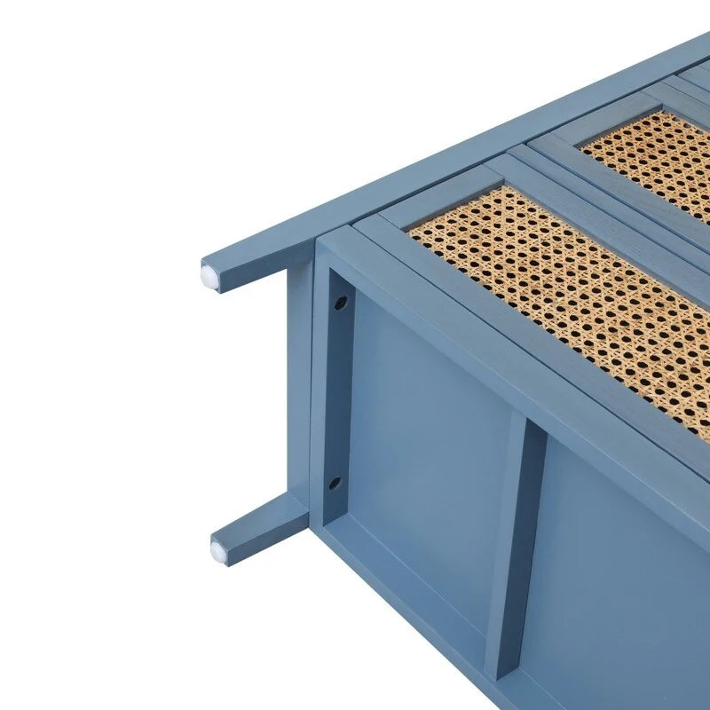 Gabinete de almacenamiento de ratán de 3 cajones rojo/verde/gris/azul – 1 persona
