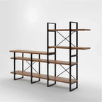 Soporte de TV industrial Jd Walnut de 3 estantes para televisores de hasta 55 pulgadas