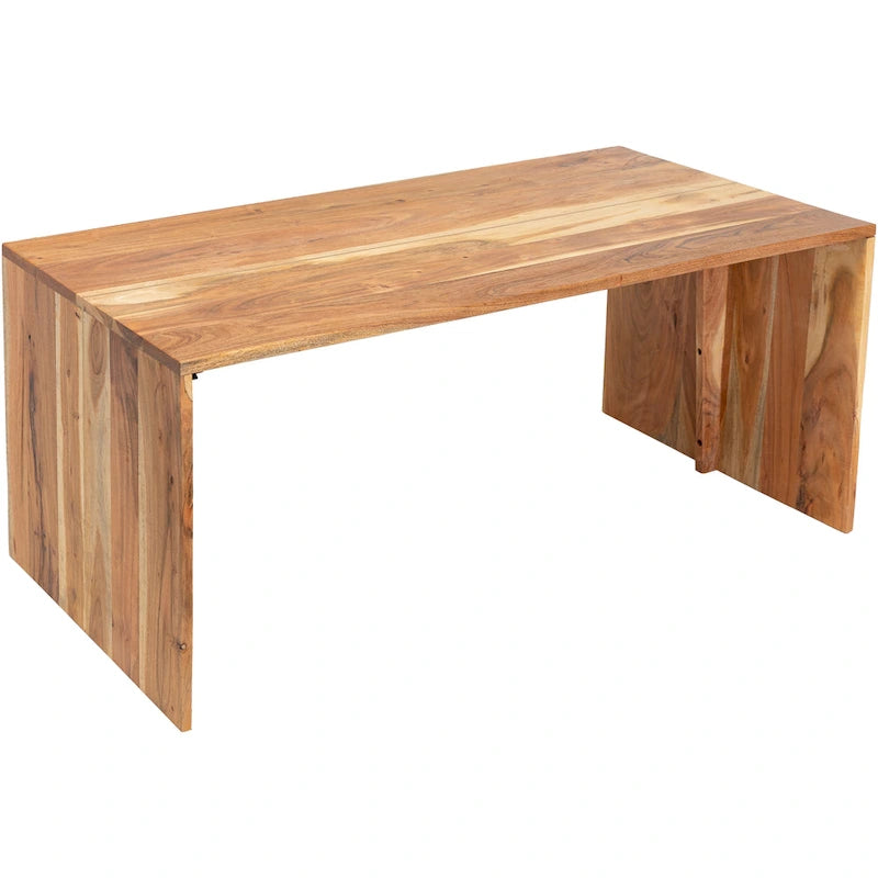 Mesa de centro minimalista de madera color tostado/marrón, con capacidad para 1 a 4 personas