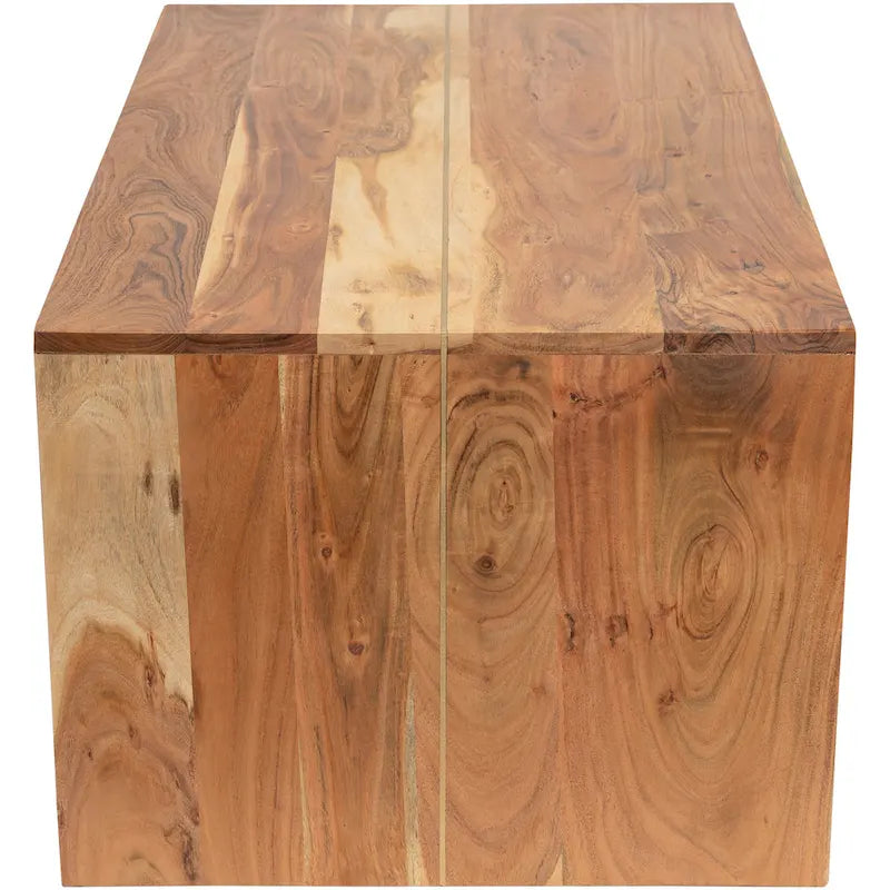 Mesa de centro minimalista de madera color tostado/marrón, con capacidad para 1 a 4 personas