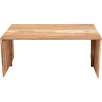 Mesa de centro minimalista de madera color tostado/marrón, con capacidad para 1 a 4 personas