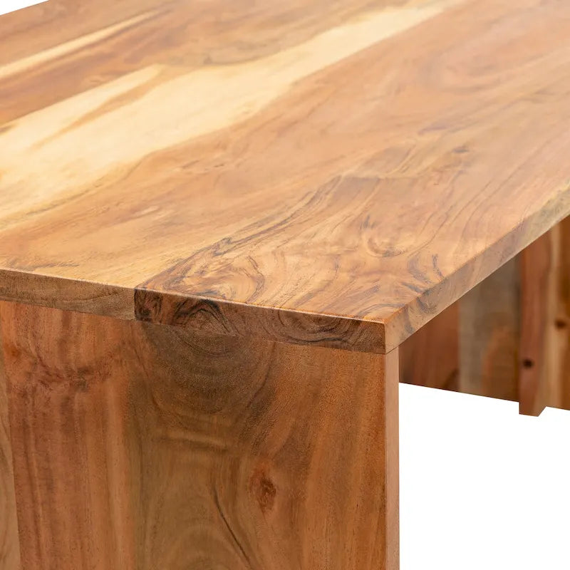 Mesa de centro minimalista de madera color tostado/marrón, con capacidad para 1 a 4 personas