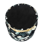Puf redondo de terciopelo floral otomano - 1 persona