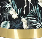 Puf redondo de terciopelo floral otomano - 1 persona