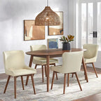 Sillas de comedor tapizadas Wingback en crema/azul/gris, juego de 2