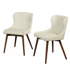 Sillas de comedor tapizadas Wingback en crema/azul/gris, juego de 2