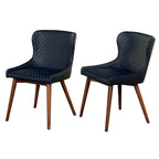 Sillas de comedor tapizadas Wingback en crema/azul/gris, juego de 2