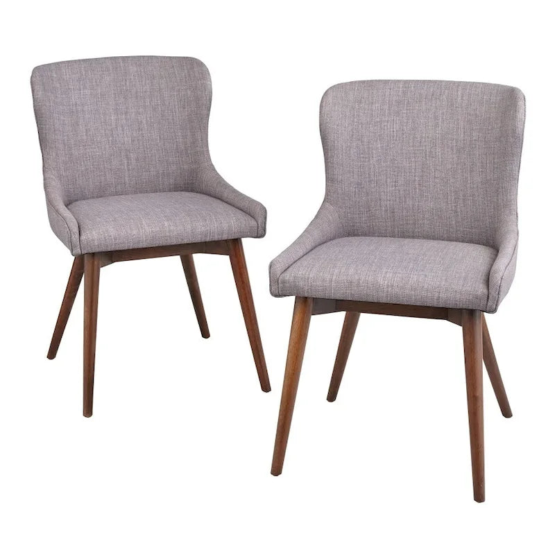 Sillas de comedor tapizadas Wingback en crema/azul/gris, juego de 2
