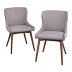 Sillas de comedor tapizadas Wingback en crema/azul/gris, juego de 2
