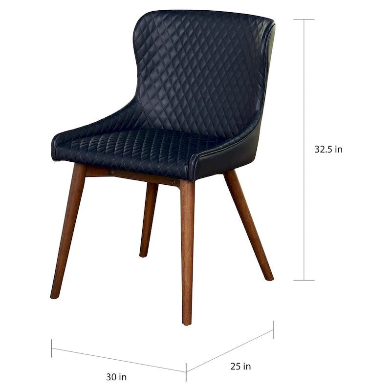 Sillas de comedor tapizadas Wingback en crema/azul/gris, juego de 2