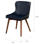 Sillas de comedor tapizadas Wingback en crema/azul/gris, juego de 2