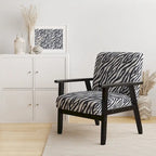 Sillón decorativo cebra blanco y negro, 1 persona, sin brazos/con brazos