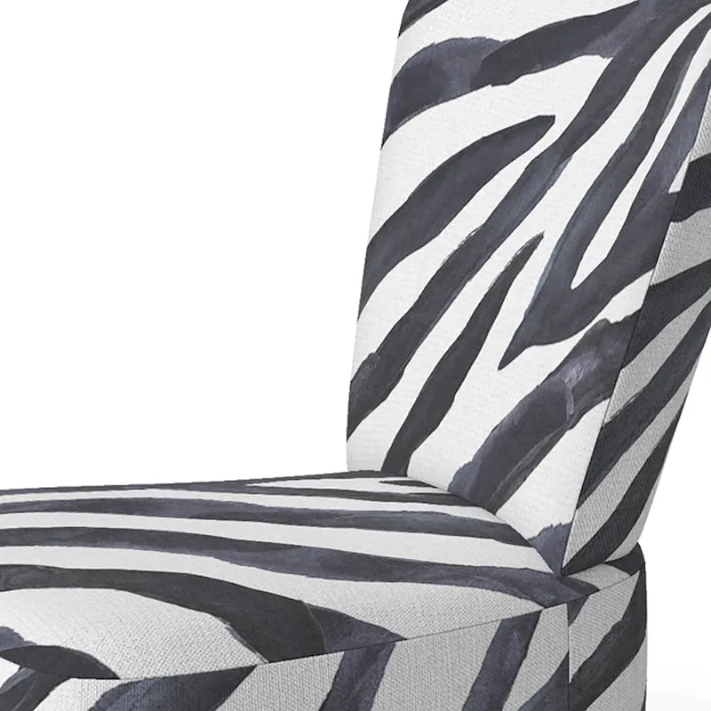 Sillón decorativo cebra blanco y negro, 1 persona, sin brazos/con brazos