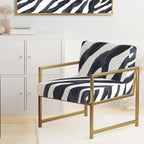 Sillón decorativo cebra blanco y negro, 1 persona, sin brazos/con brazos