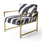 Sillón decorativo cebra blanco y negro, 1 persona, sin brazos/con brazos