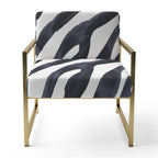 Sillón decorativo cebra blanco y negro, 1 persona, sin brazos/con brazos