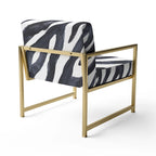 Sillón decorativo cebra blanco y negro, 1 persona, sin brazos/con brazos
