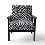 Sillón decorativo cebra blanco y negro, 1 persona, sin brazos/con brazos