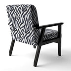 Sillón decorativo cebra blanco y negro, 1 persona, sin brazos/con brazos