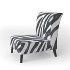 Sillón decorativo cebra blanco y negro, 1 persona, sin brazos/con brazos