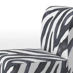 Sillón decorativo cebra blanco y negro, 1 persona, sin brazos/con brazos