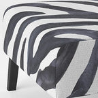 Sillón decorativo cebra blanco y negro, 1 persona, sin brazos/con brazos