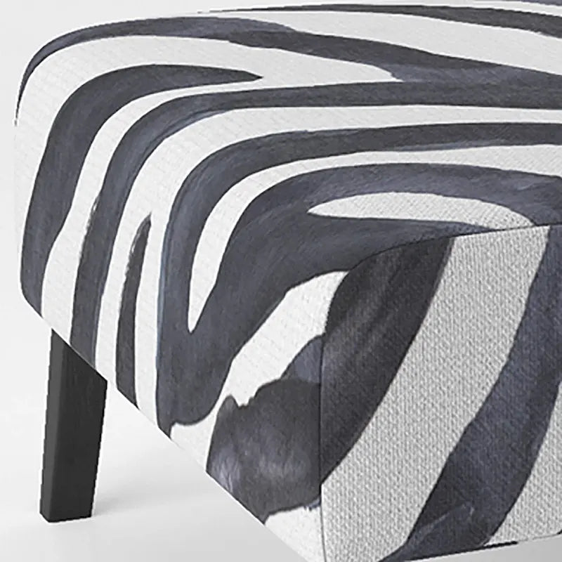 Sillón decorativo cebra blanco y negro, 1 persona, sin brazos/con brazos