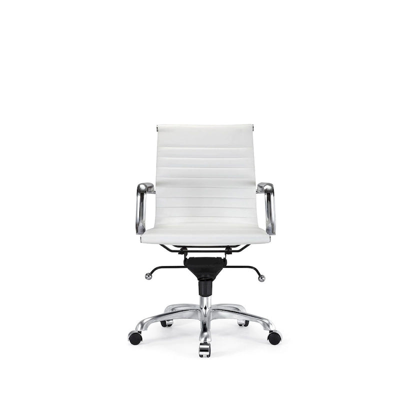 Silla de oficina giratoria de polipiel blanca/negra, 1 persona