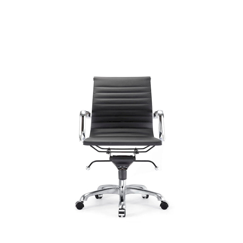 Silla de oficina giratoria de polipiel blanca/negra, 1 persona