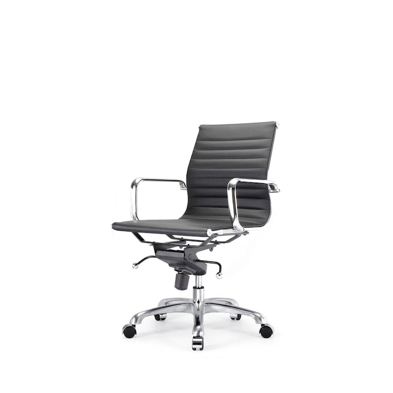 Silla de oficina giratoria de polipiel blanca/negra, 1 persona