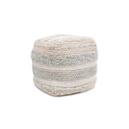 Puf trenzado de algodón beige, 50 cm, 1 plaza