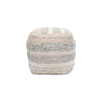 Puf trenzado de algodón beige, 50 cm, 1 plaza
