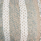 Puf trenzado de algodón beige, 50 cm, 1 plaza