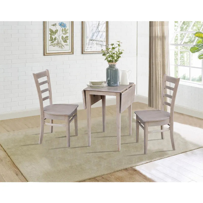 Juego de comedor de hoja abatible gris topo para 2