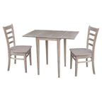 Juego de comedor de hoja abatible gris topo para 2