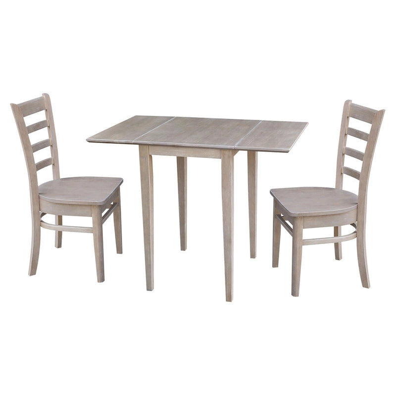Juego de comedor de hoja abatible gris topo para 2