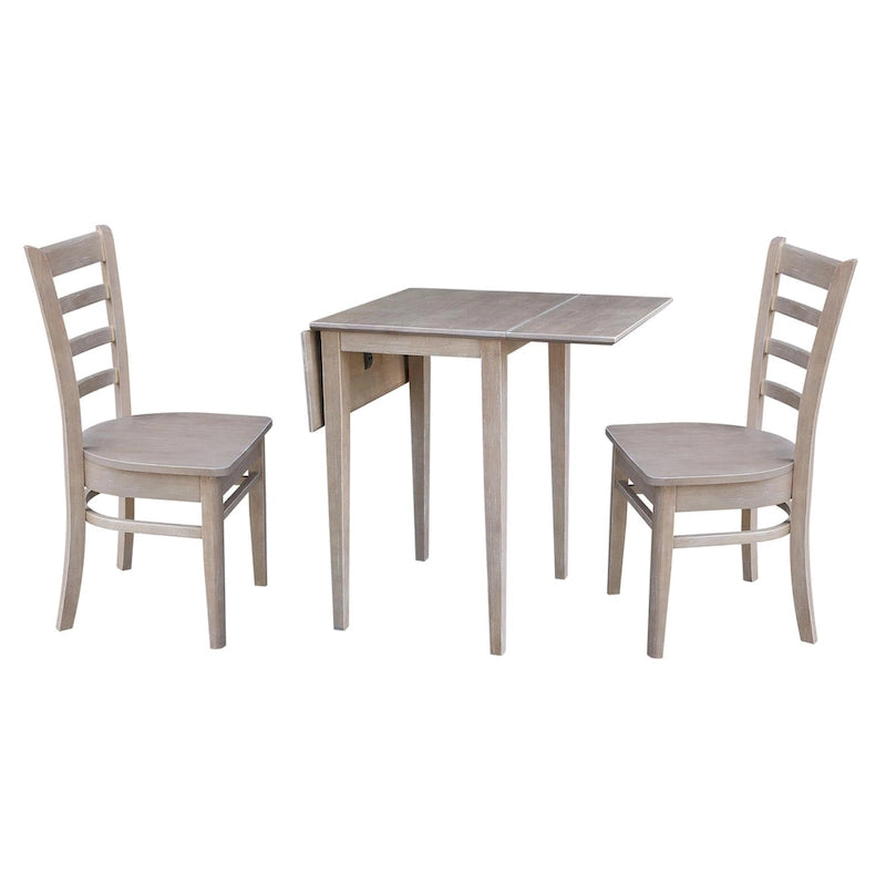 Juego de comedor de hoja abatible gris topo para 2