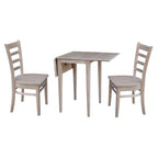Juego de comedor de hoja abatible gris topo para 2