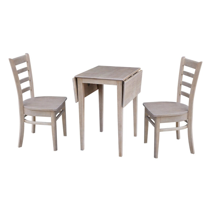 Juego de comedor de hoja abatible gris topo para 2