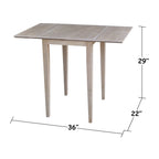 Juego de comedor de hoja abatible gris topo para 2