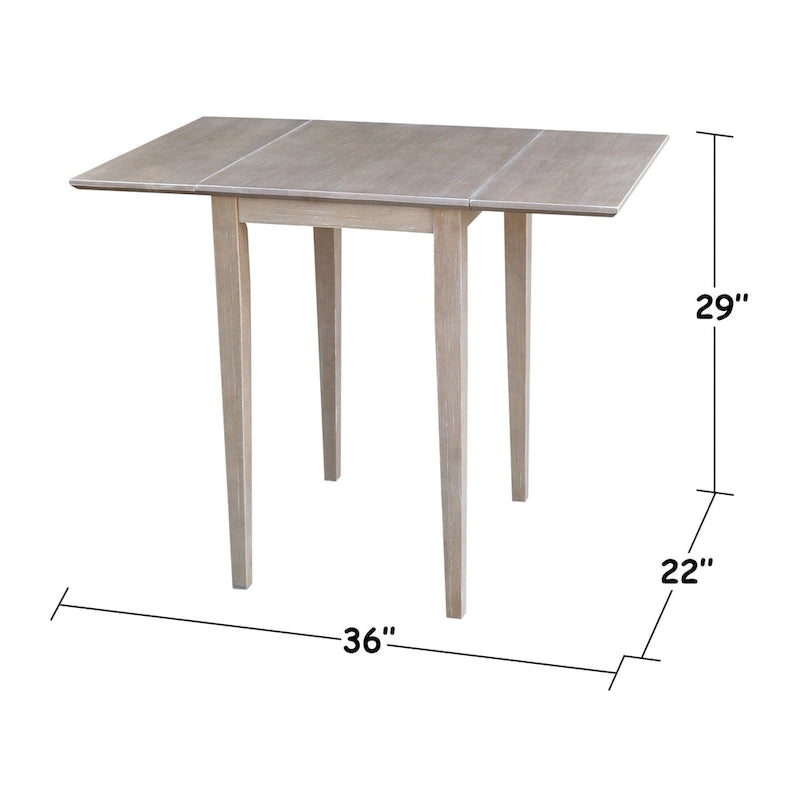 Juego de comedor de hoja abatible gris topo para 2