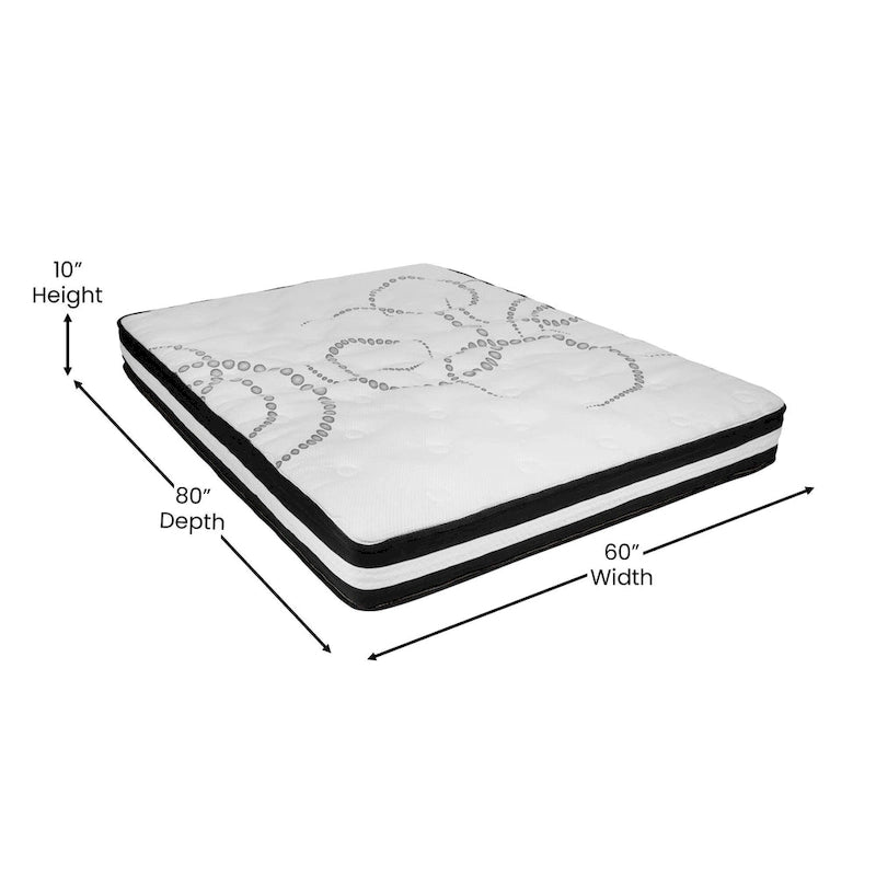 Cama de plataforma tapizada gris oscuro/gris claro/negro/beige con colchón de muelles ensacados de 25 cm - Twin, Full, Queen, King