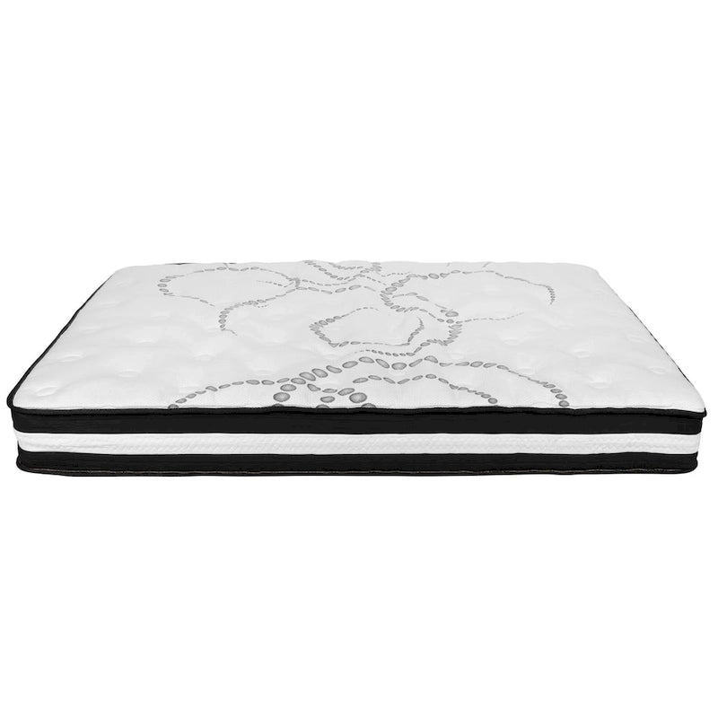 Cama de plataforma tapizada gris oscuro/gris claro/negro/beige con colchón de muelles ensacados de 25 cm - Twin, Full, Queen, King
