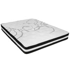 Cama de plataforma tapizada gris oscuro/gris claro/negro/beige con colchón de muelles ensacados de 25 cm - Twin, Full, Queen, King