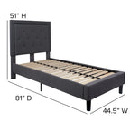 Cama de plataforma tapizada gris oscuro/gris claro/negro/beige con colchón de muelles ensacados de 25 cm - Twin, Full, Queen, King