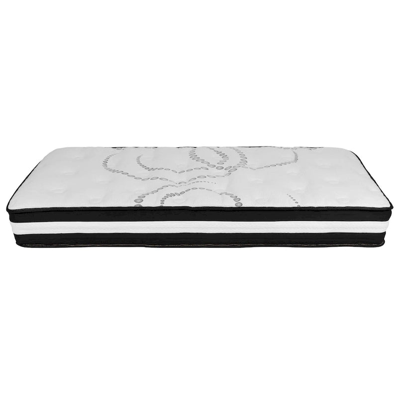 Cama de plataforma tapizada gris oscuro/gris claro/negro/beige con colchón de muelles ensacados de 25 cm - Twin, Full, Queen, King