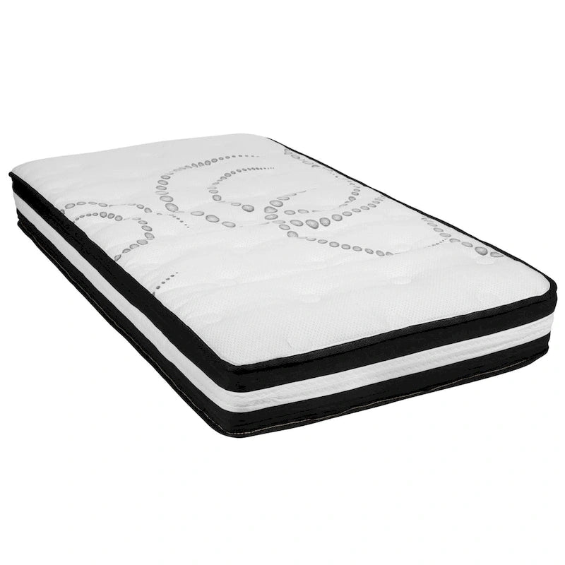 Cama de plataforma tapizada gris oscuro/gris claro/negro/beige con colchón de muelles ensacados de 25 cm - Twin, Full, Queen, King